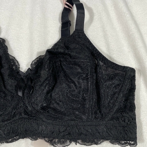 NWT PANACHE [ 32DD US ] Andorra Wireless Lace‎ Bra Bralette in Black - Picture 6 of 12